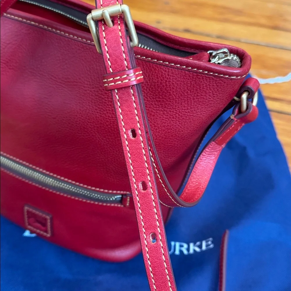 Dooney & Bourke Red Florentine Zip Sac - Picture 10 of 15